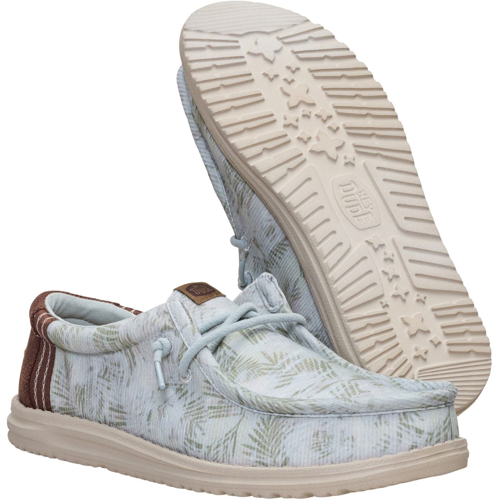 HEYDUDE Wally Washed Textile Men's Harbour Green/Multi Loafers