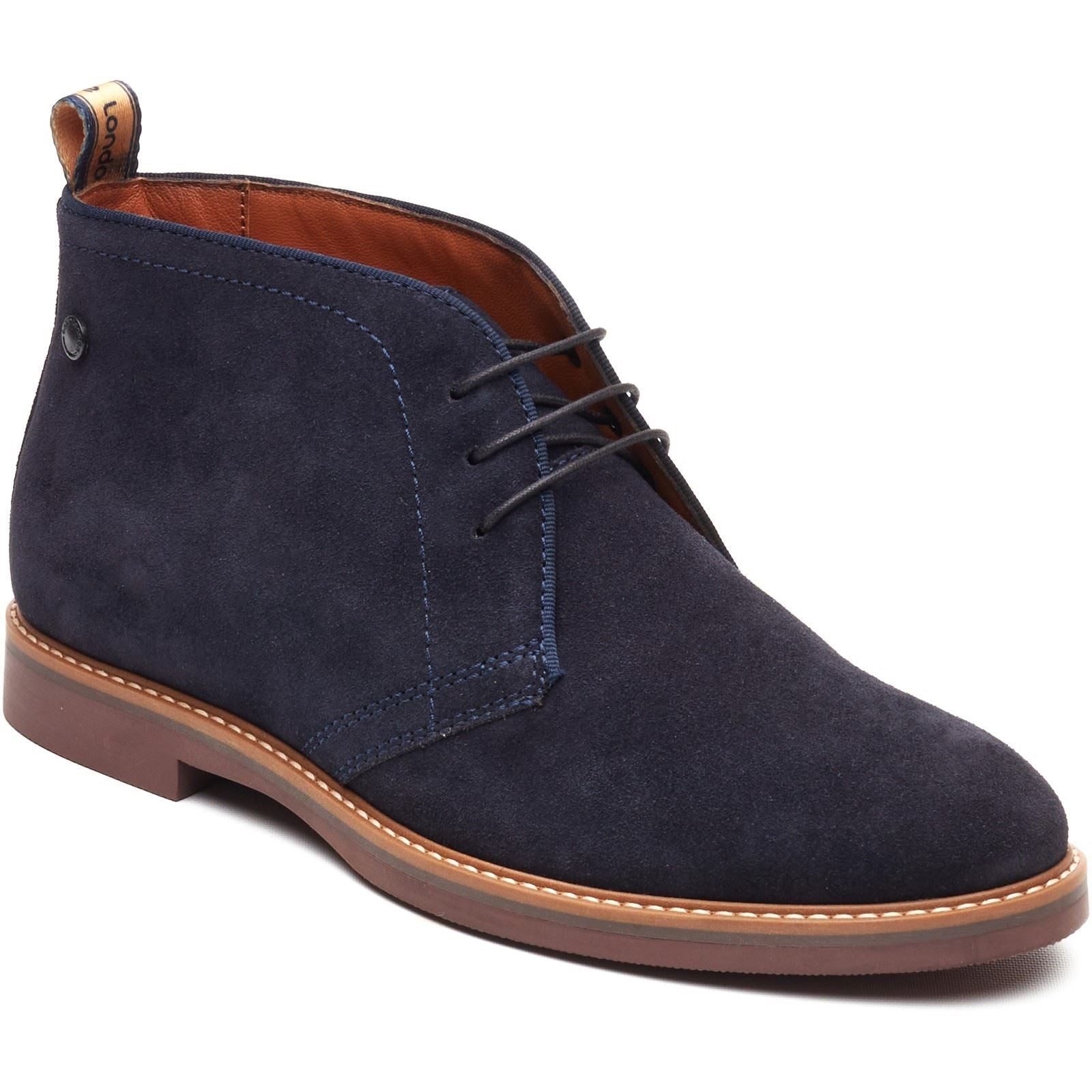 Base London Carlton Chukka Leather Men's Navy Boots