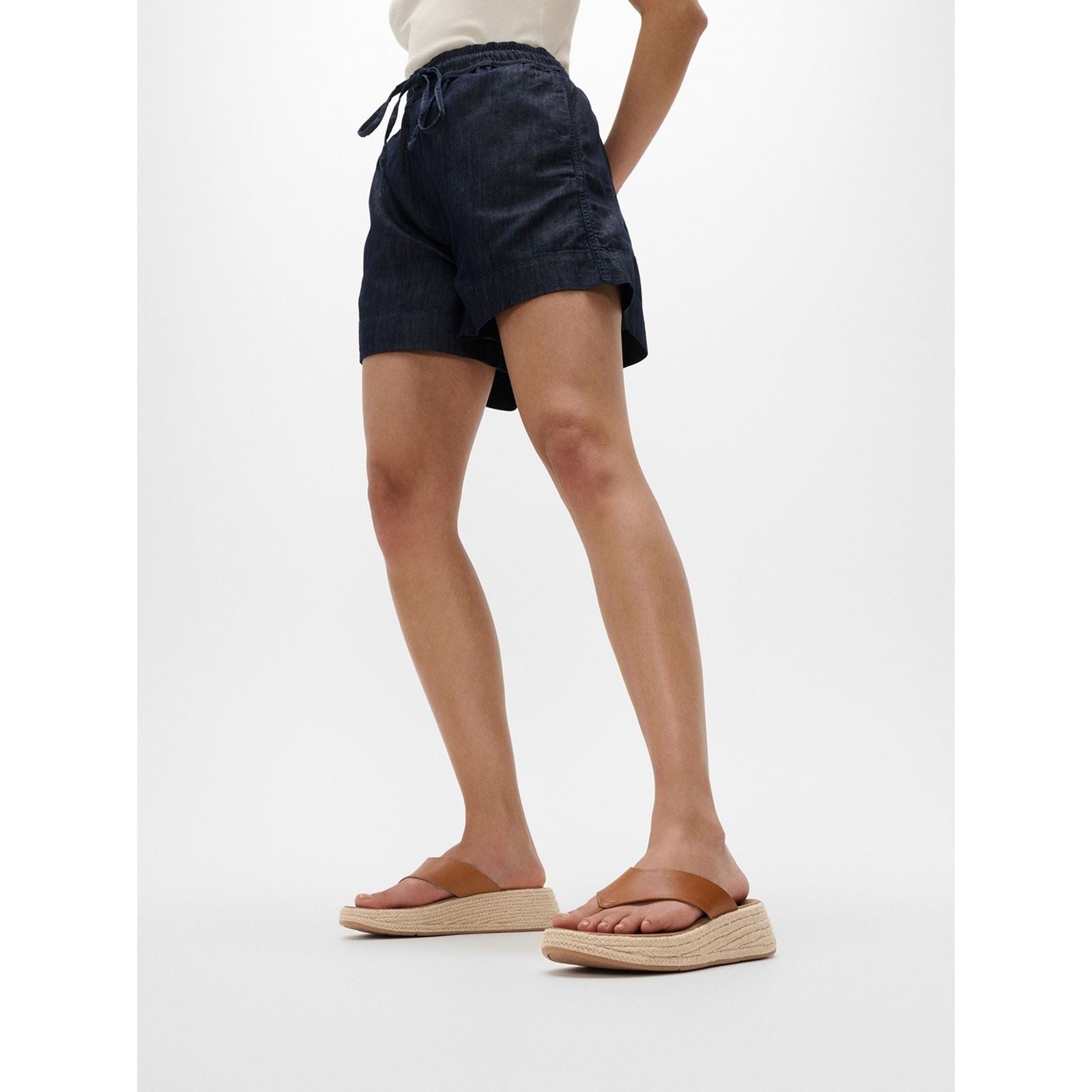 Fitflop F-Mode Toe Post Espadrille Leather Women's Deep Tan Sandals