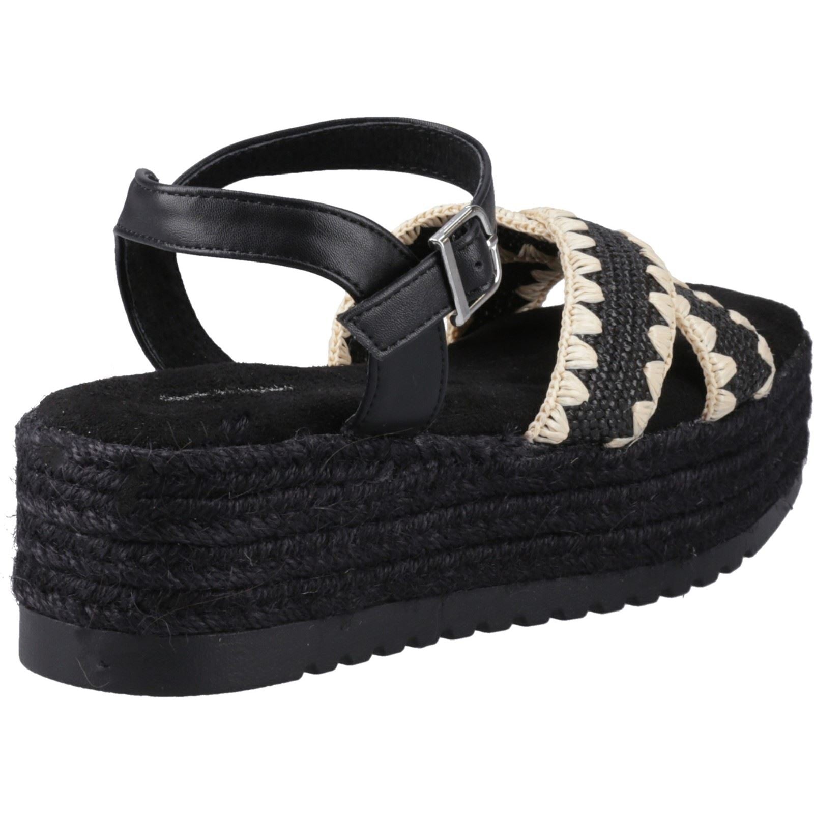 Hush Puppies Jemma Espadrille Synthetic Women's Black Sandals