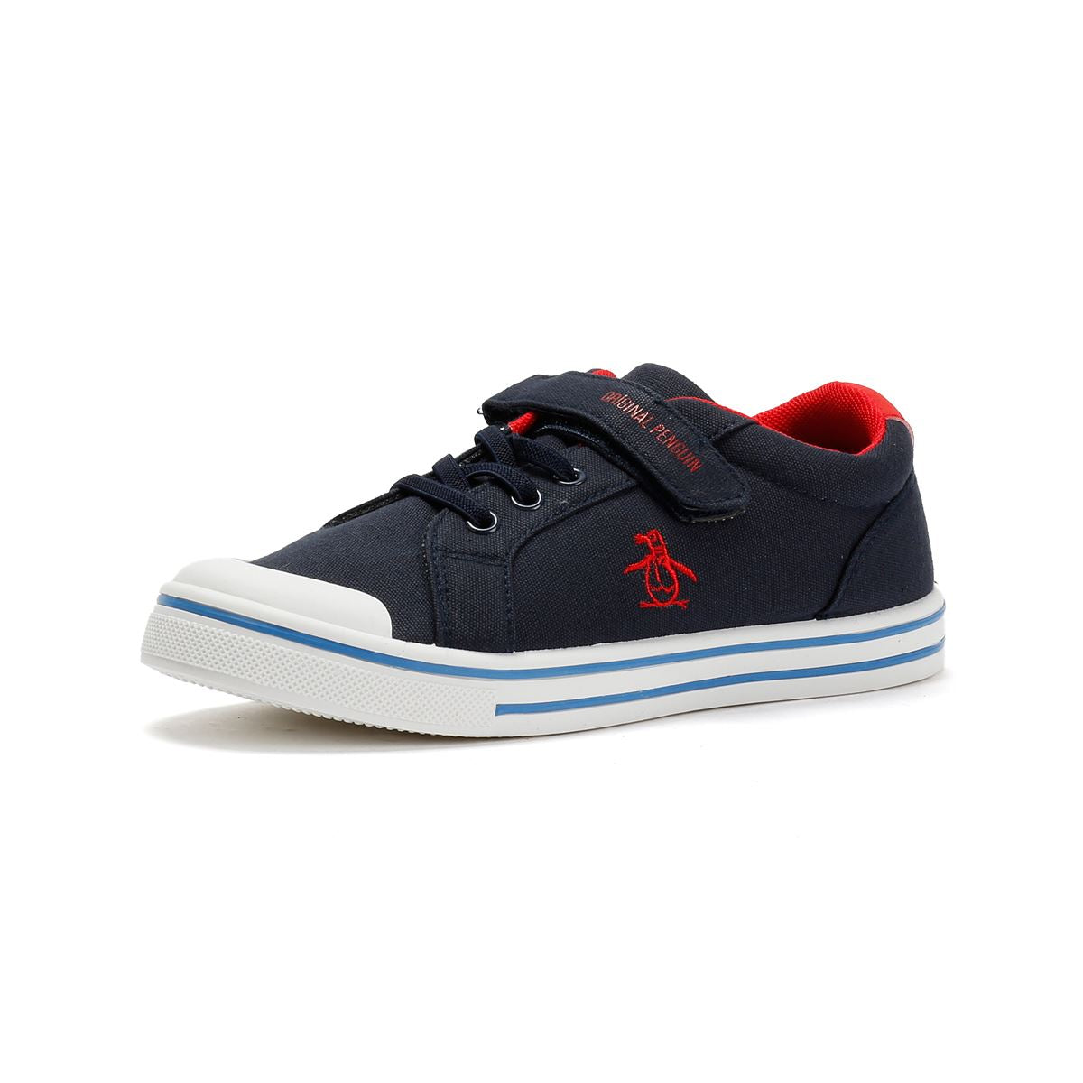 Penguin Junior Rainbow Canvas Navy/Red Trainers