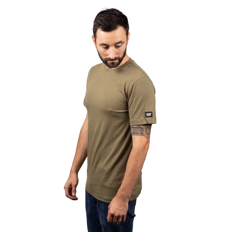 Caterpillar Essentials Short-sleeve Cotton Men's Green T-Shirt
