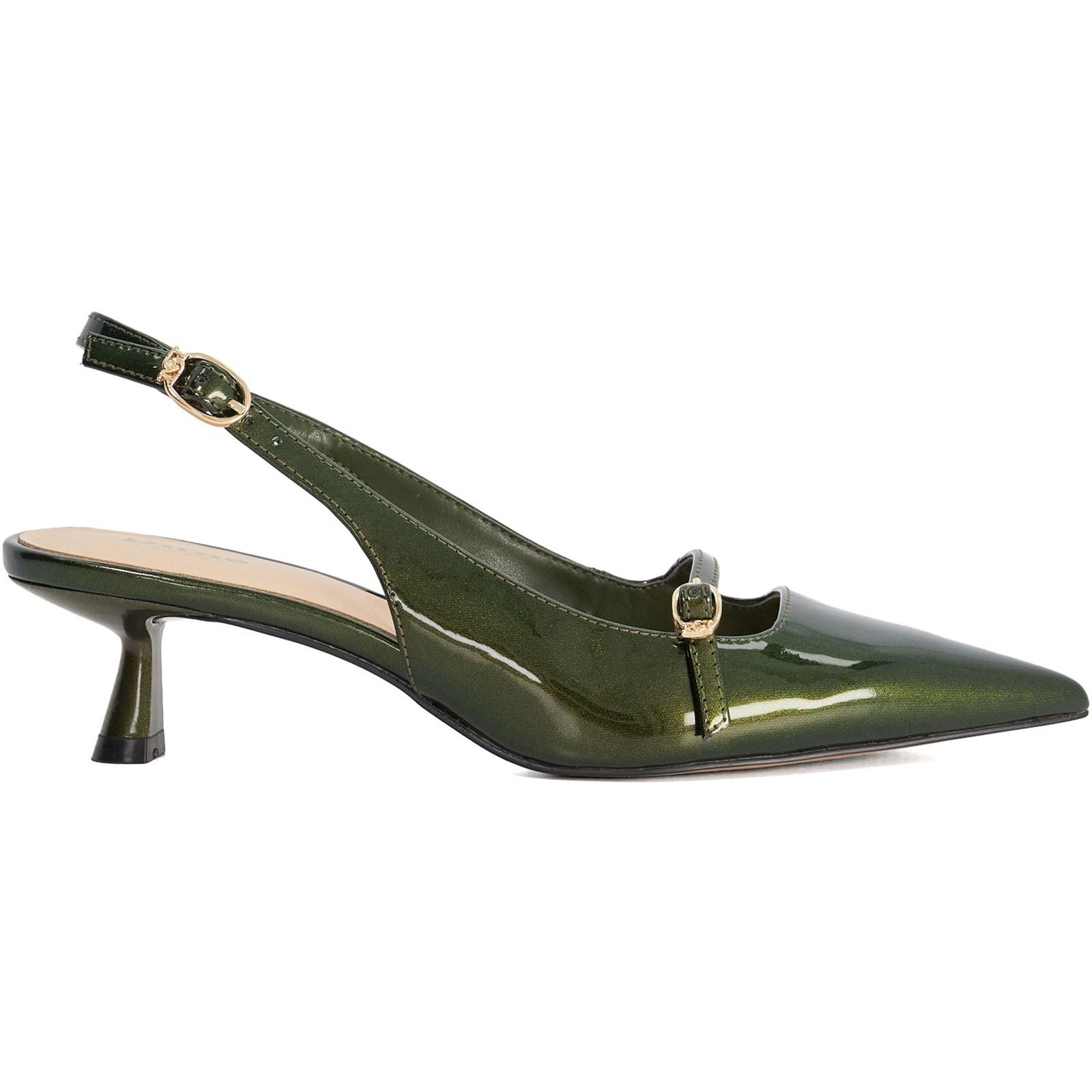 Dune Deserved Women's Green Pointy Slingback Shoes