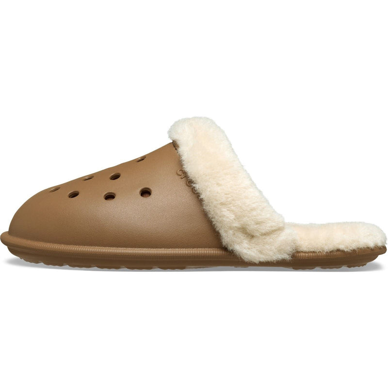 Crocs Classic Fuzz Scuff Thermoplastic Sepia Slippers