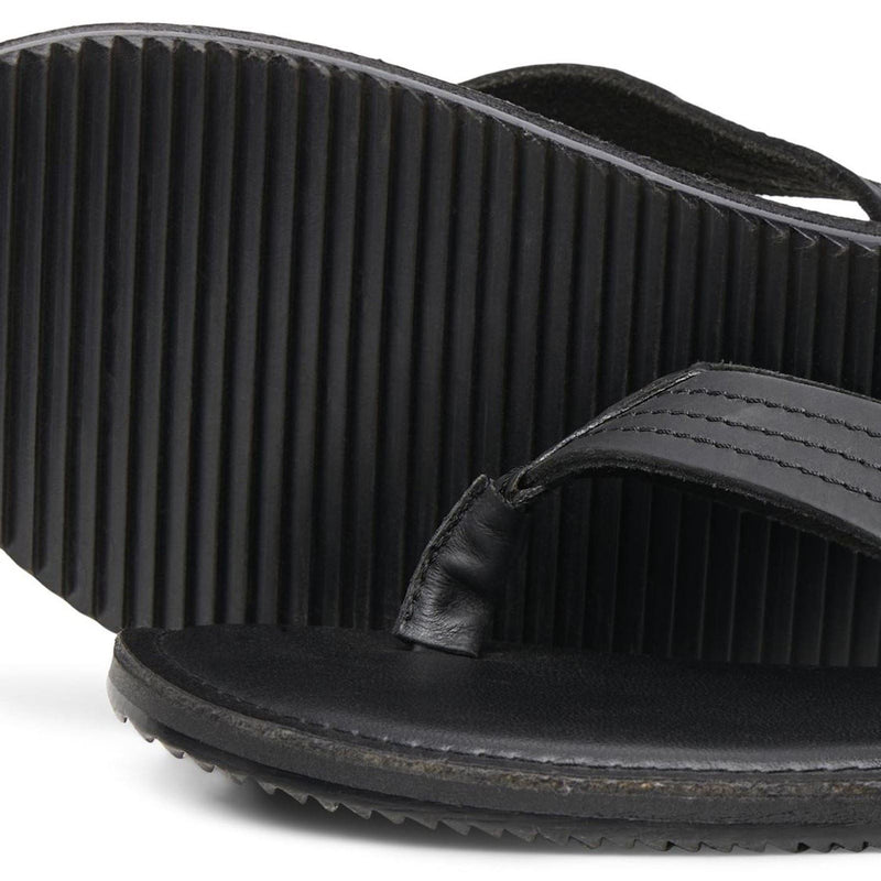 Jack & Jones Washton Leather Men's Anthracite Flip Flops
