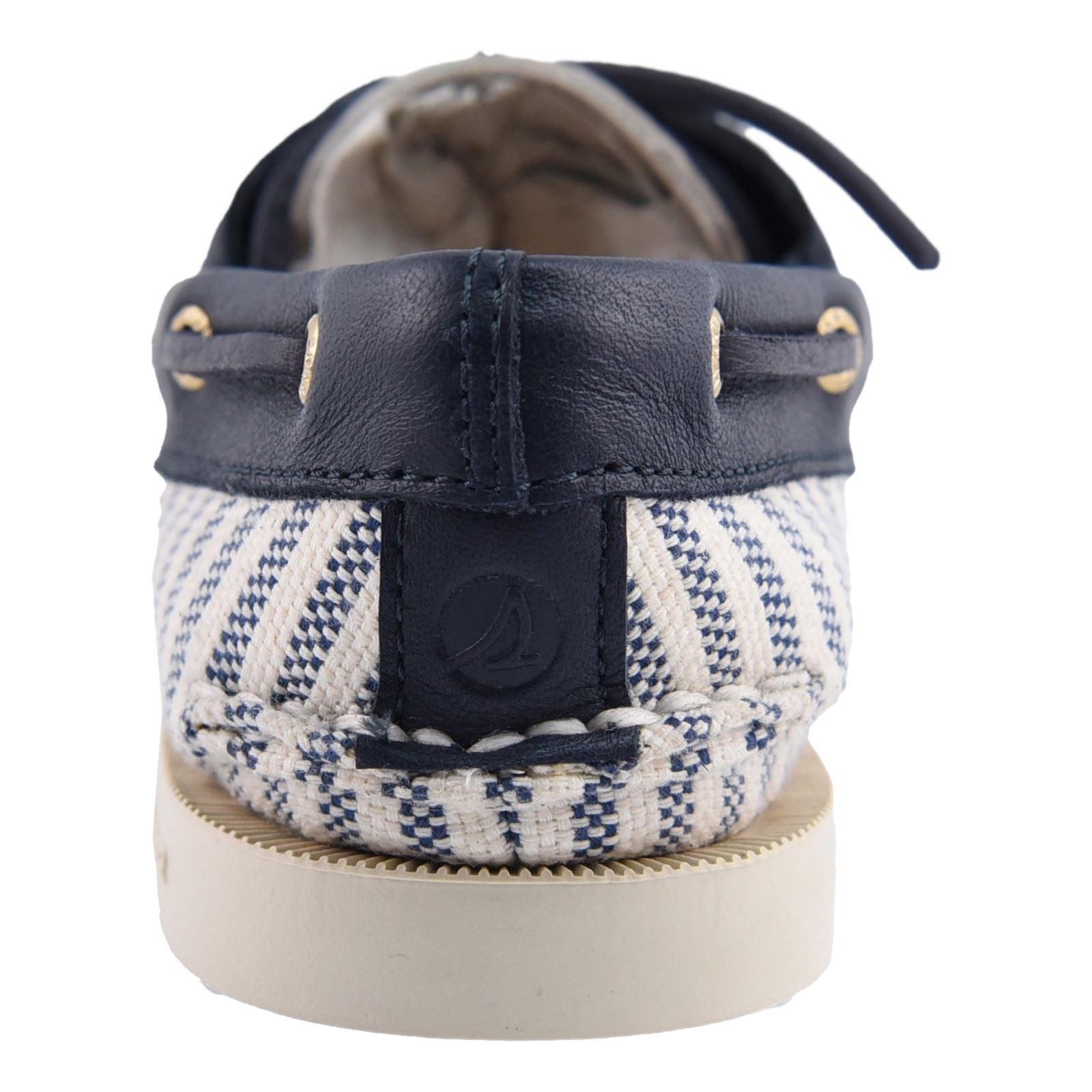Sperry Authentic Original Textile Women's White/Navy Standard Boat Shoes
