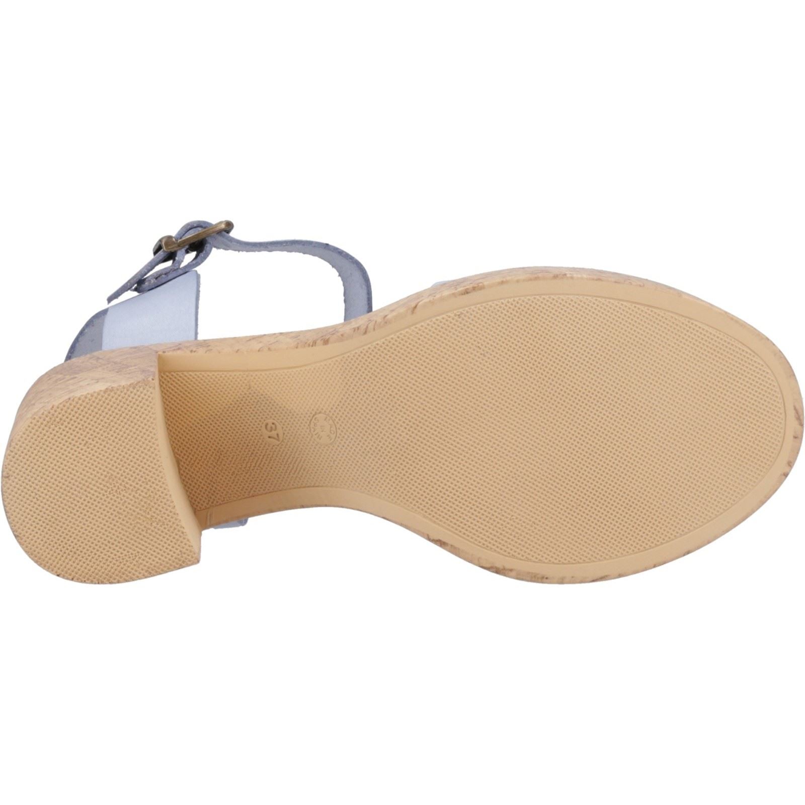 Hush Puppies Georgia Cork Leather Women's Blue Sandals