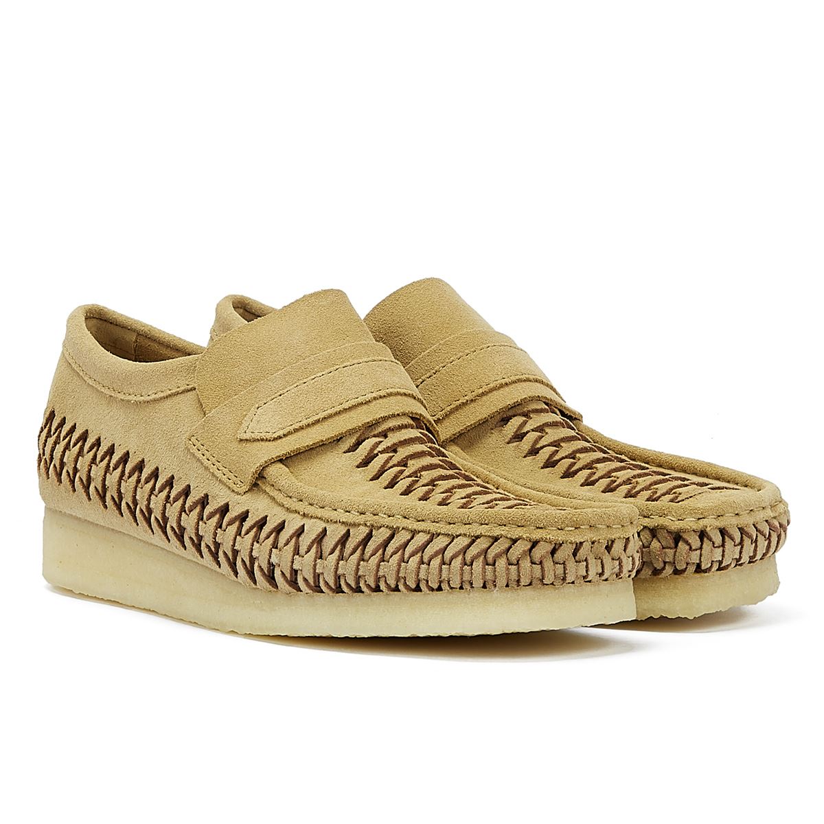 Clarks Originals Wallabee Loafer Weave Suede Men's Maple Loafers