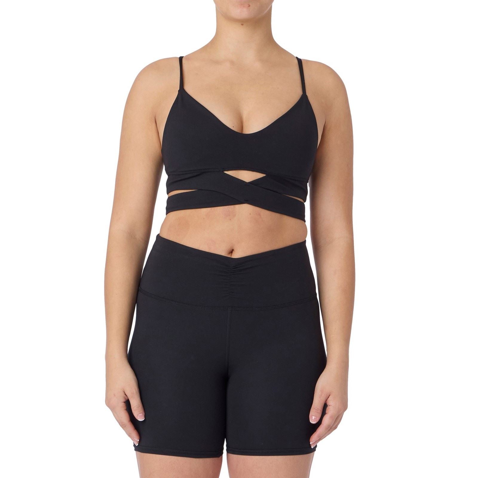 Skechers Goflex Slim Wrap Bra Polyester Women's Black Sports Bra