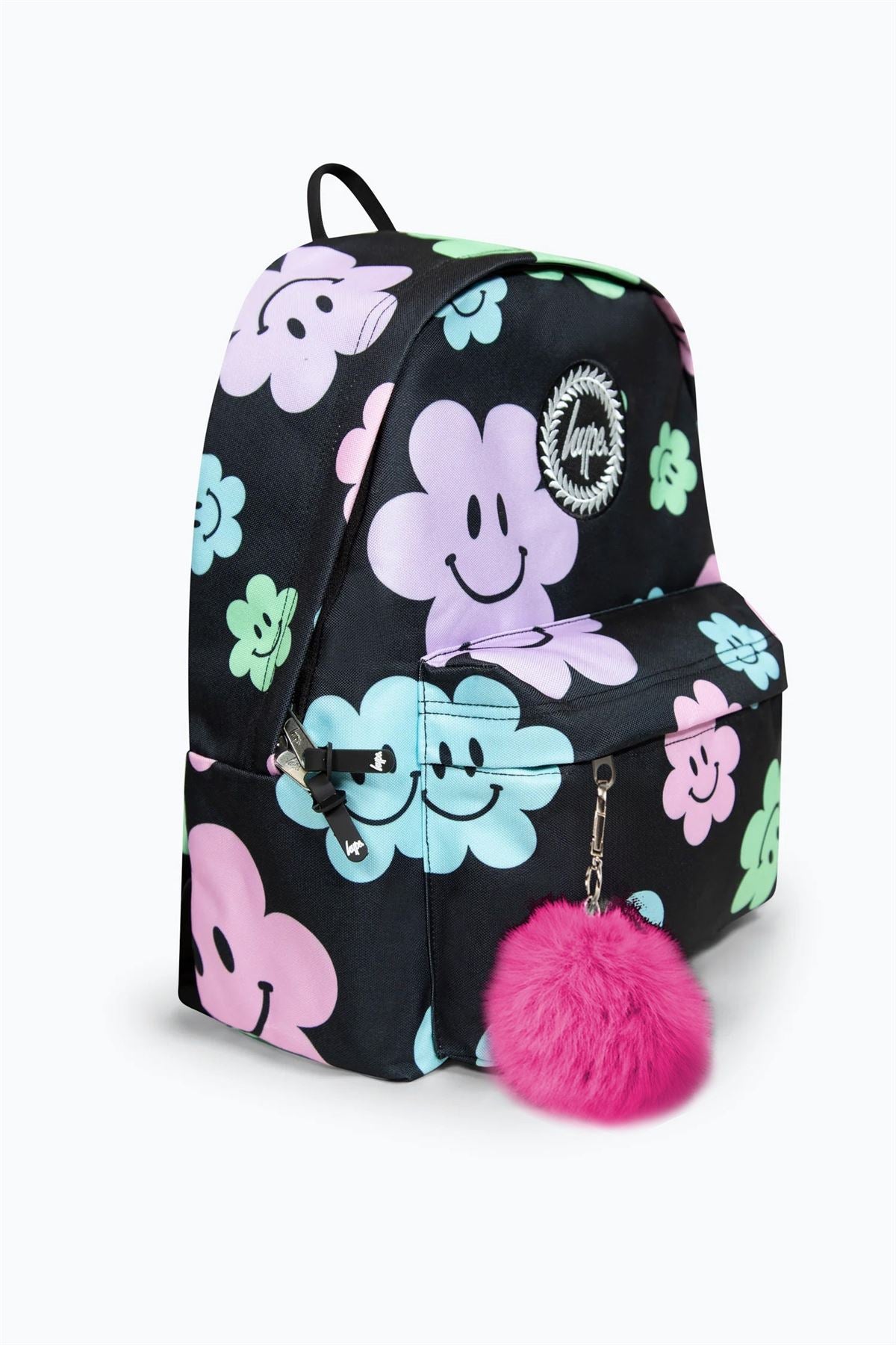 Hype Iconic Girl's Black Happy Flower Backpack