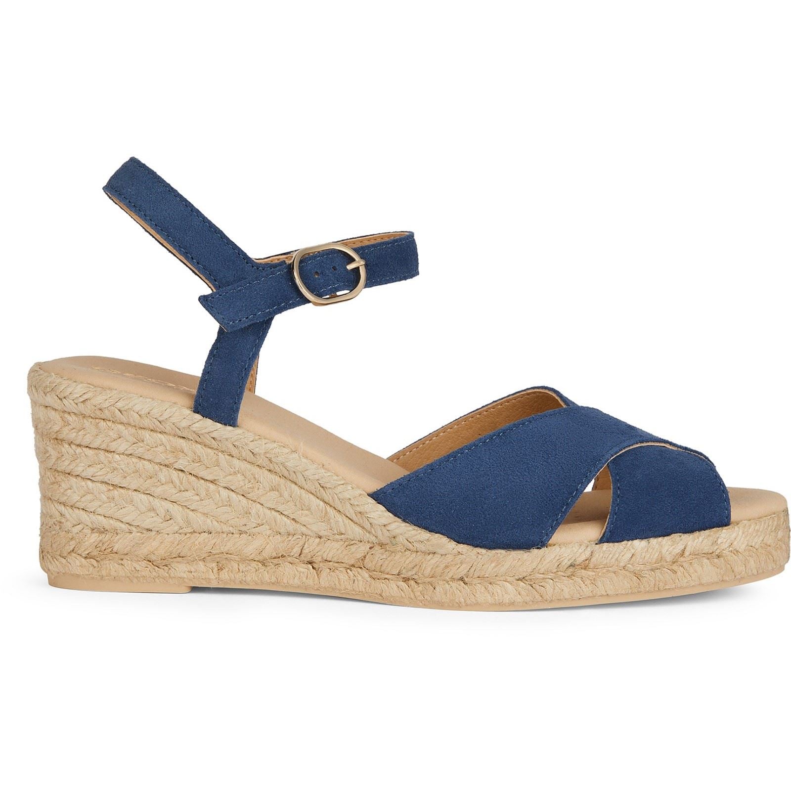 Geox D Gelsa Low C Leather Women's Navy Sandals