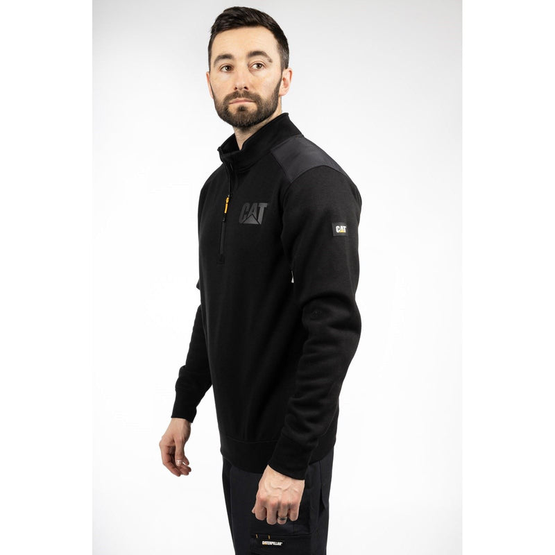 Caterpillar Essential 1/4 Zip Synthetic Men's Black Sweatshirt