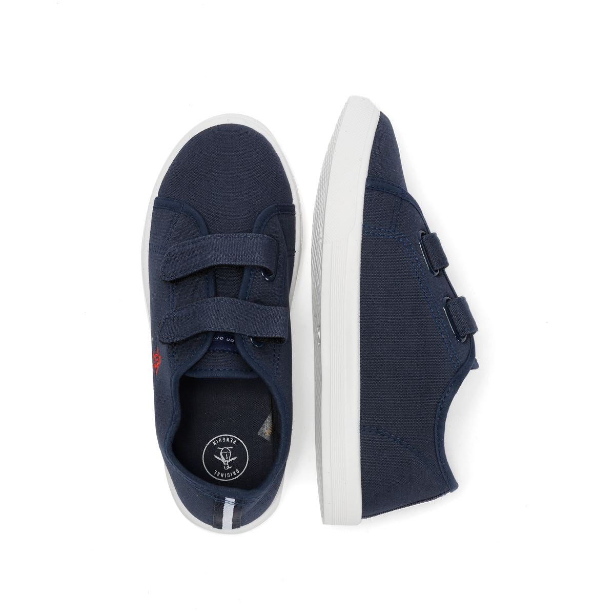 Penguin Junior Sparton Velcro Navy/Red Trainers