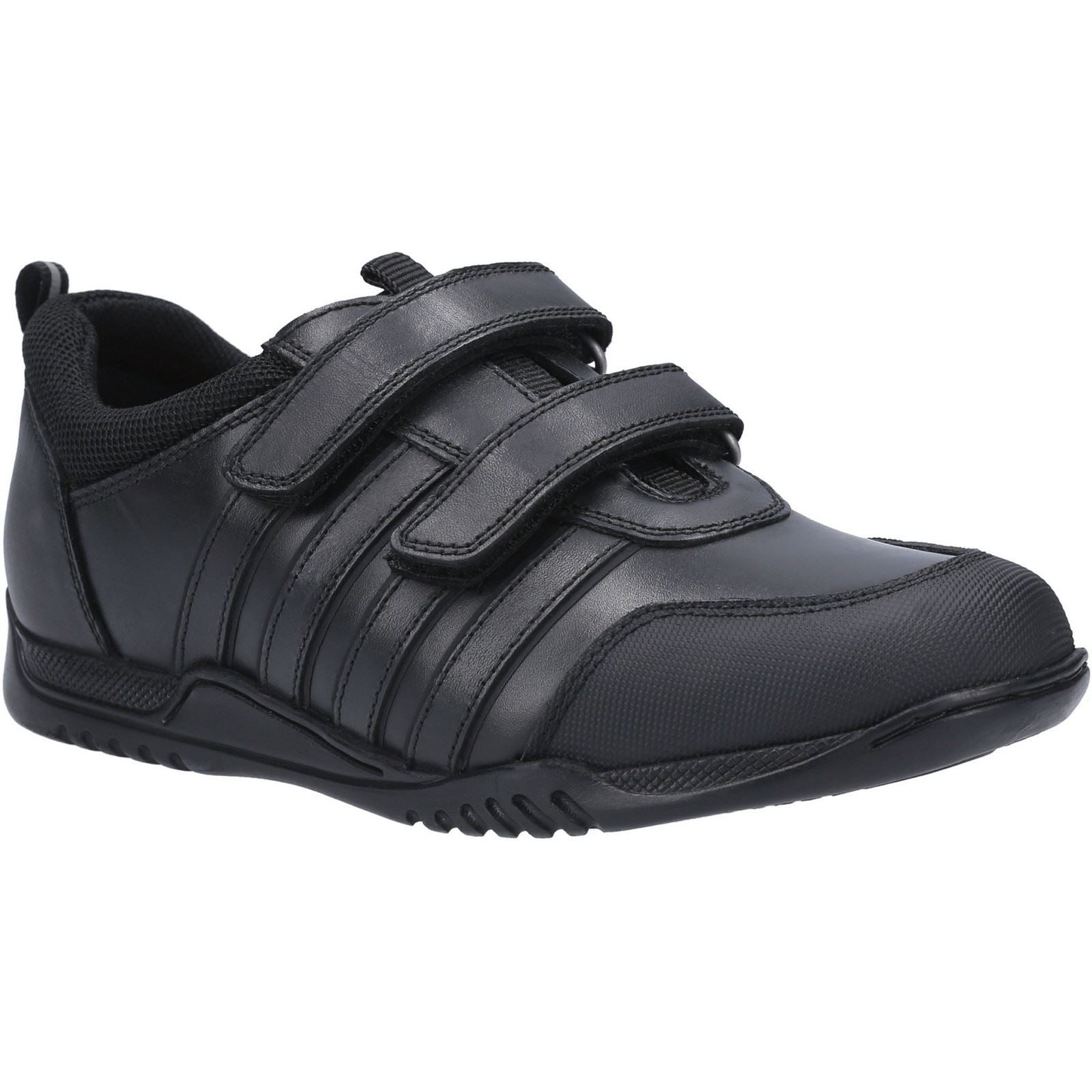 Hush Puppies Josh Junior Boys Black Leather Loafers