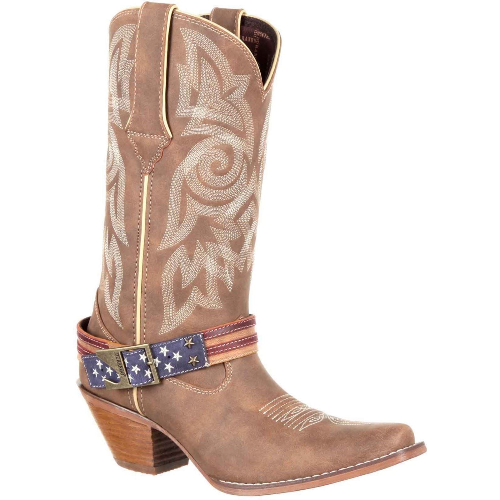 Durango Crush Flag Leather Men's Brown/Khaki Boots
