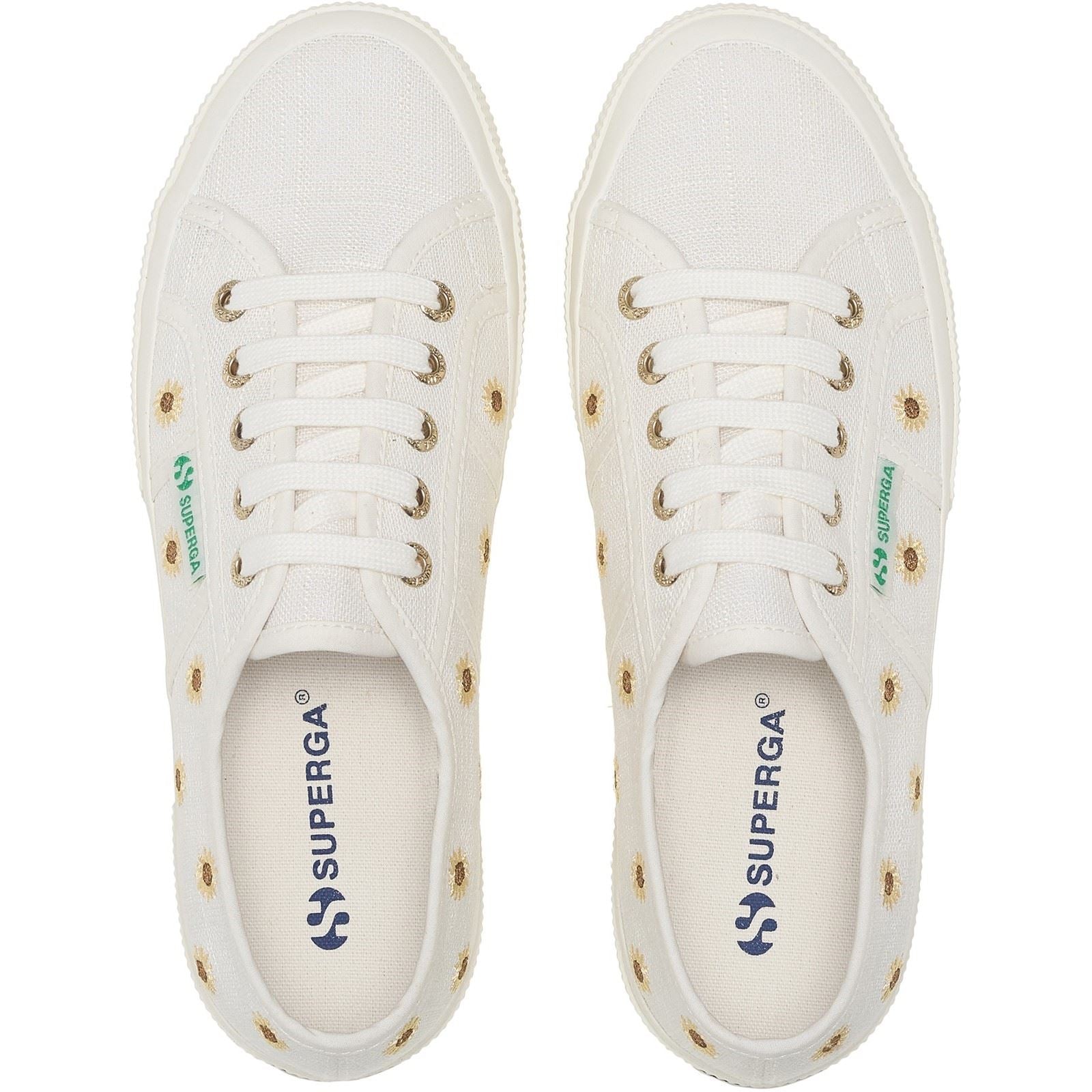 Superga Embroidery Linen Sunflower Linen Women's White Trainers