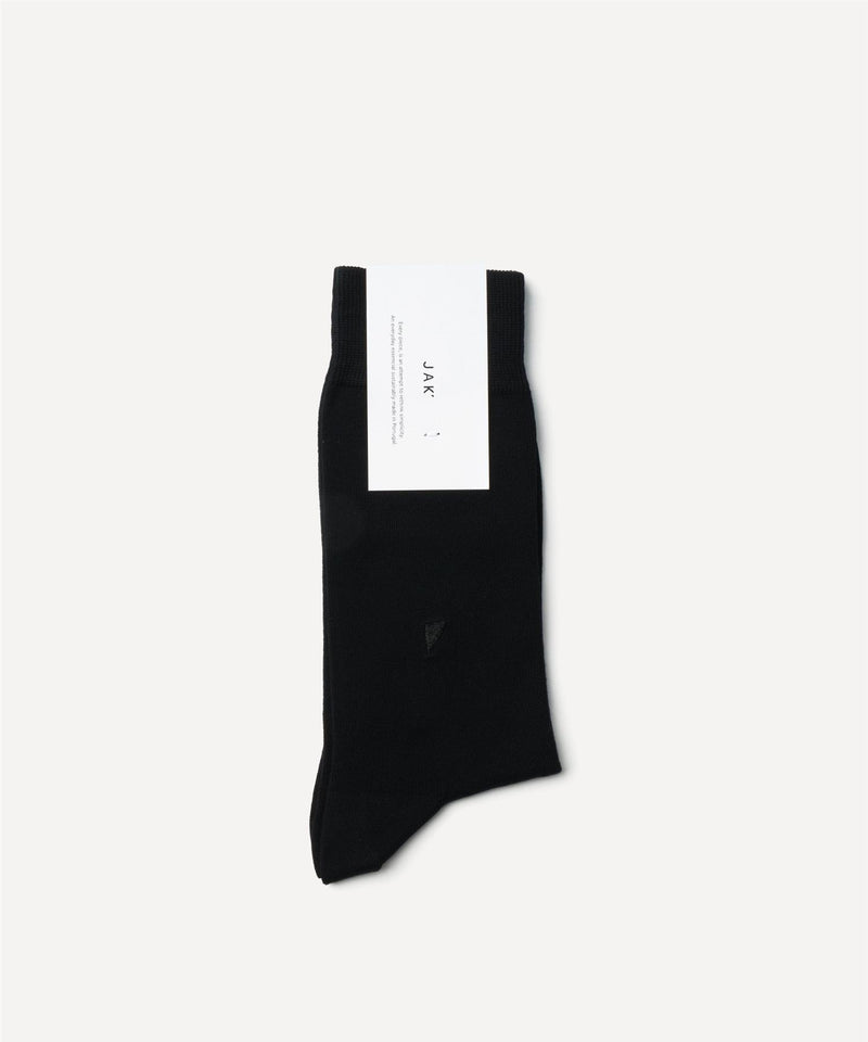 JAK Cotton Black Calf High Socks