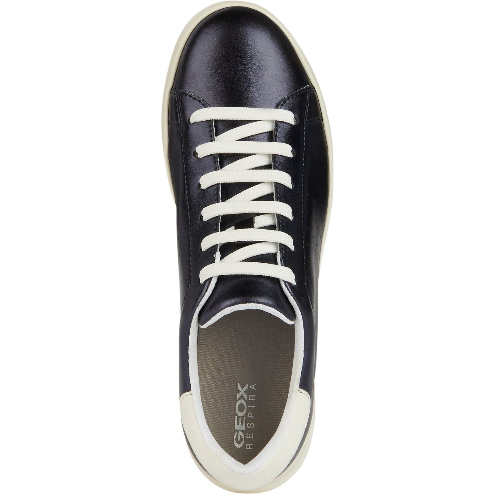 Geox D Jaysen B Leather Women's Dark Jeans/Optic White Trainers