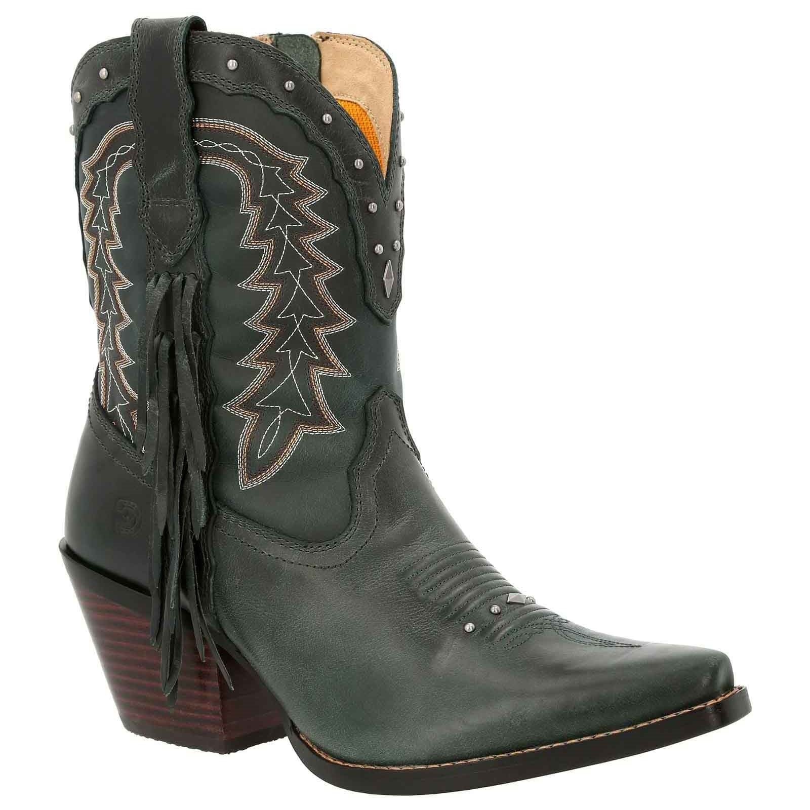 Durango Crush Bootie Leather Women's Saddle Brown/Denim Blue Boots