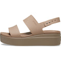 Crocs Brooklyn Low Wedge Synthetic Women's Latte/Mushroom Sandals
