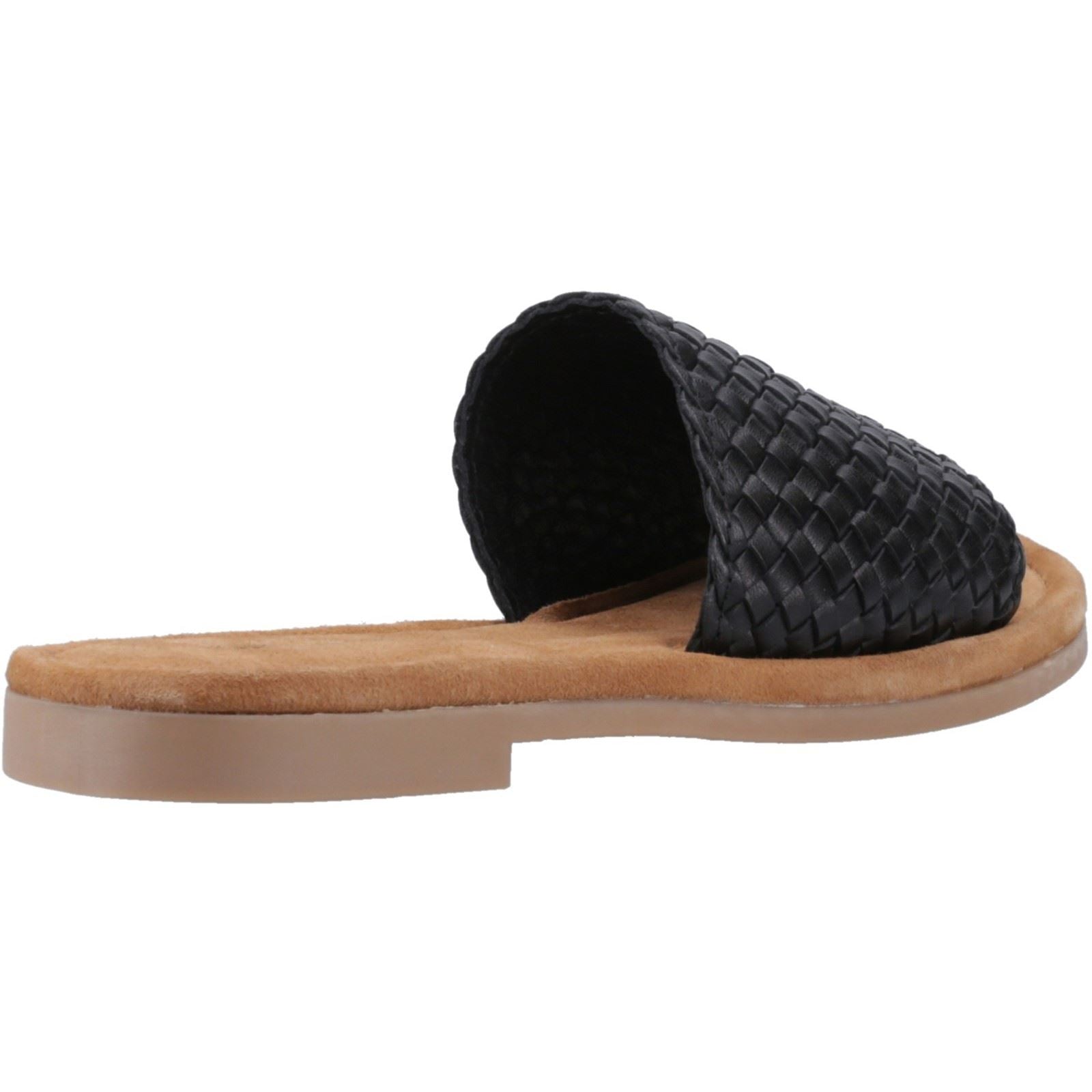Hush Puppies Hetty Slide Leather Women's Black Wide Sandals