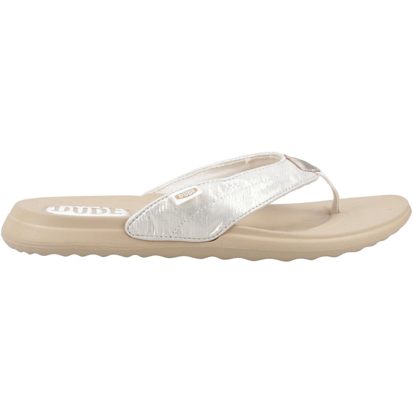 HEYDUDE Christi Flip Classic Synthetic Women's Gold Sandals
