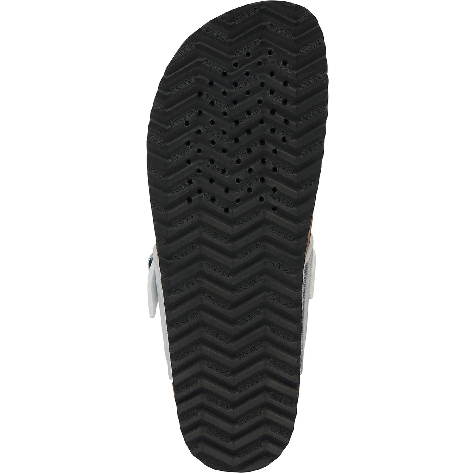 Geox D Brionia Metal Synthetic Synthetic Women's Silver Sandals