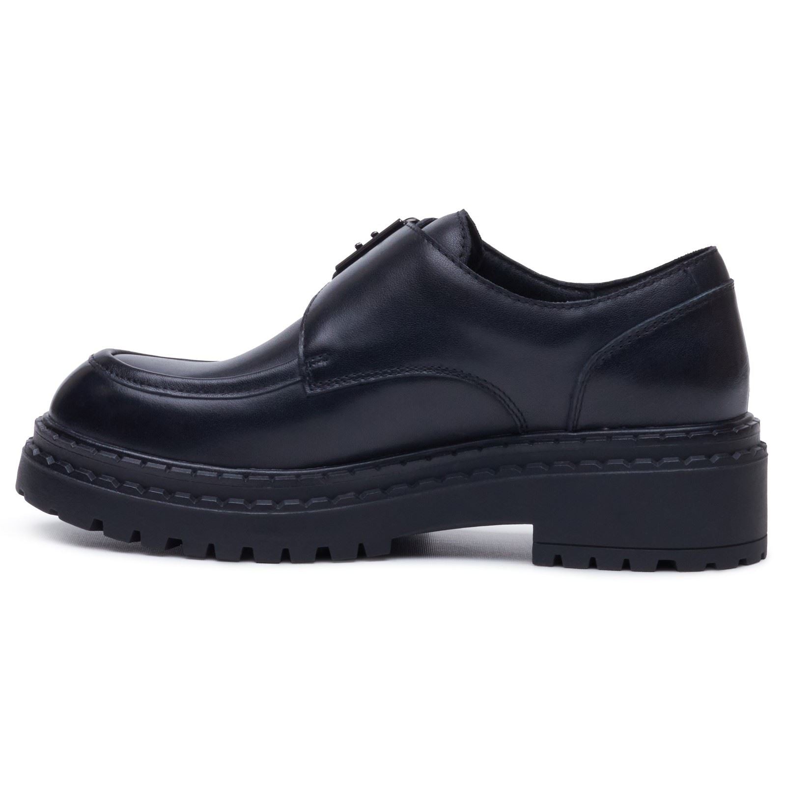 Hush Puppies Orla Monk Leather Women's Black Loafers
