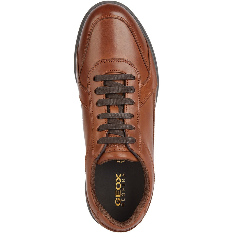 Geox U SPHERICA EC12 Leather Bovine Full Grain Men's Cognac Trainers