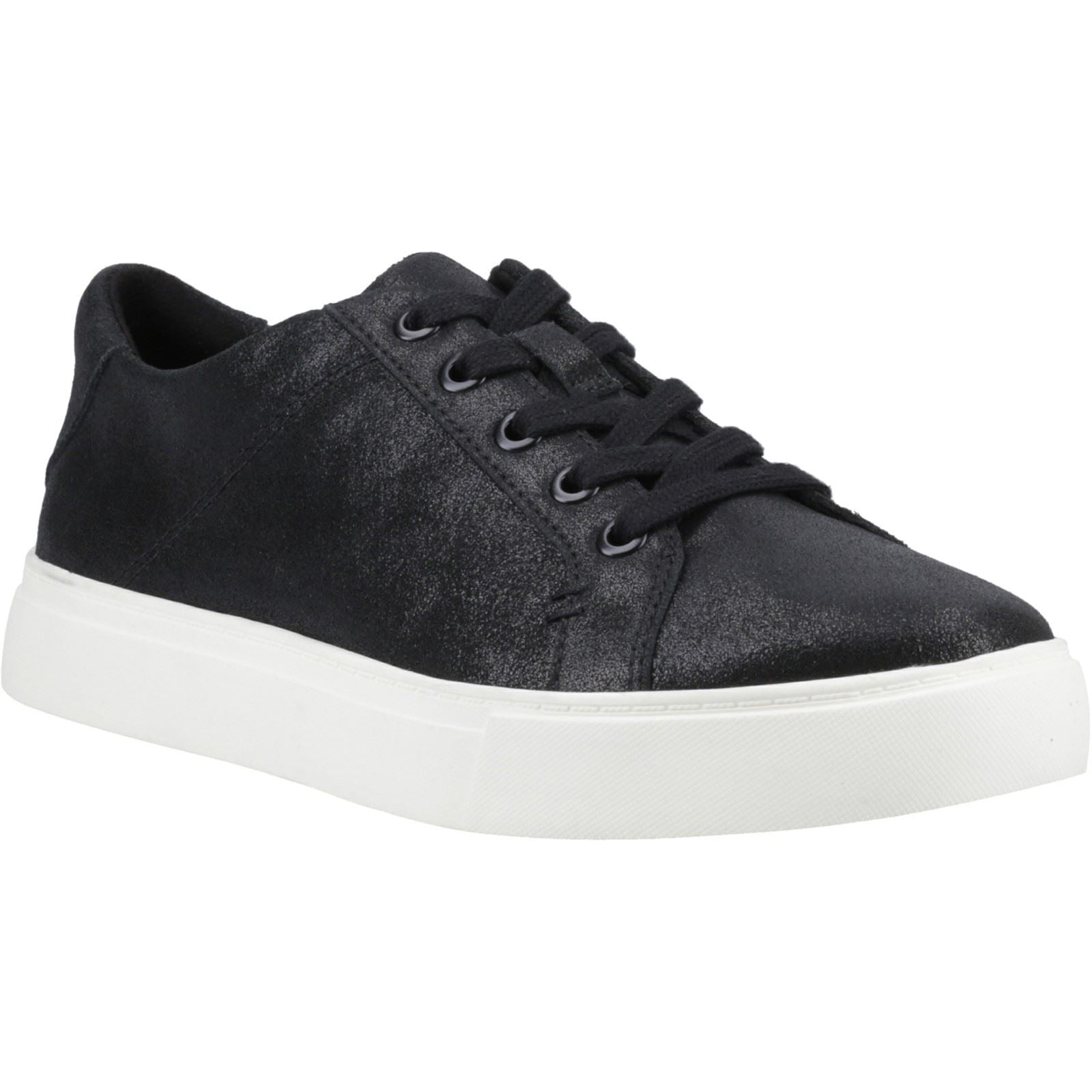 TOMS Kameron Lace-Up Leather Women's Black Metallic Trainers