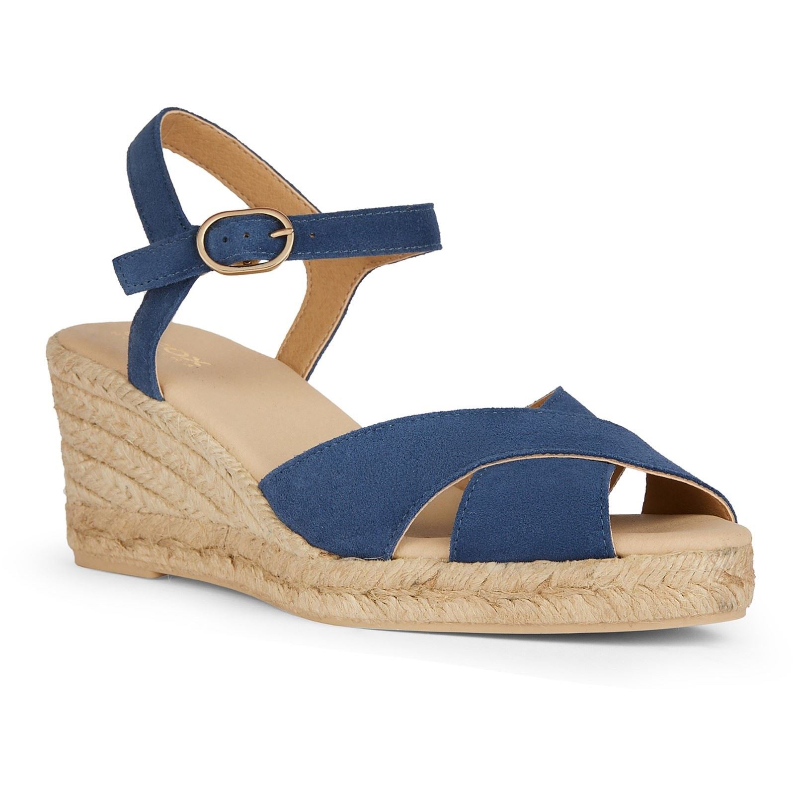 Geox D Gelsa Low C Leather Women's Navy Sandals