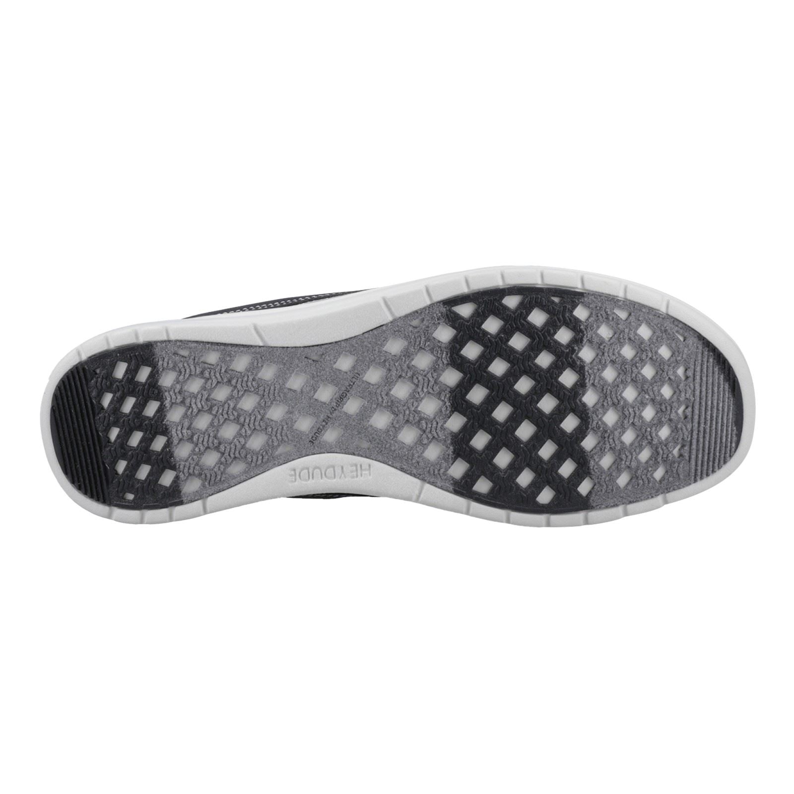 HEYDUDE Welsh Grip Classic Mesh Cotton Blend Men's Black/Storm Gray Boat Shoes