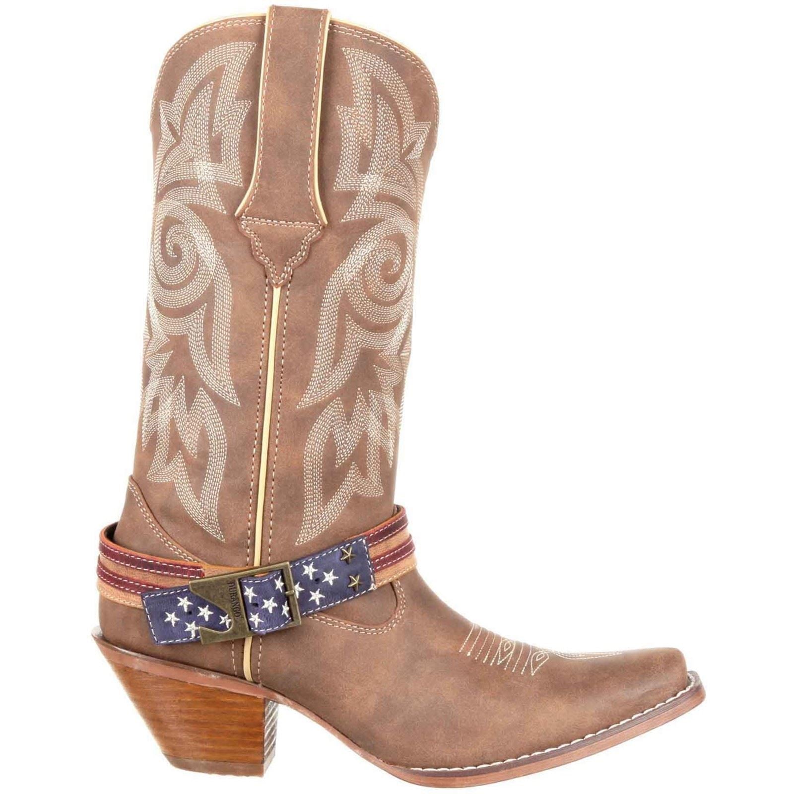 Durango Crush Flag Leather Men's Brown/Khaki Boots