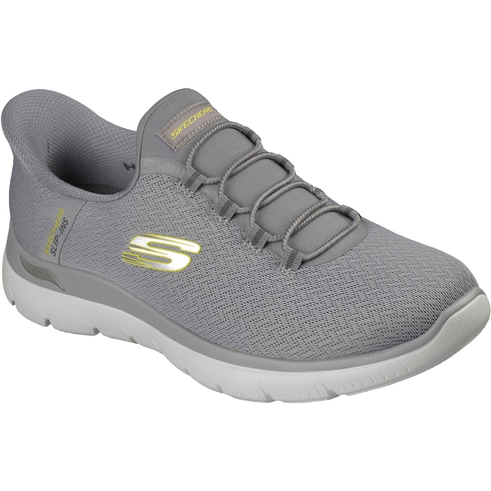 Skechers Arch Fit Summits Kynor Polyester Men's Grey/Lime Trainers