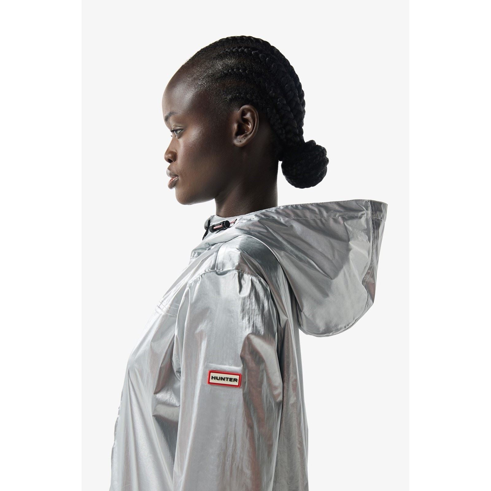 Hunter Hunter Packable Unisex Adults Silver Rain Jacket