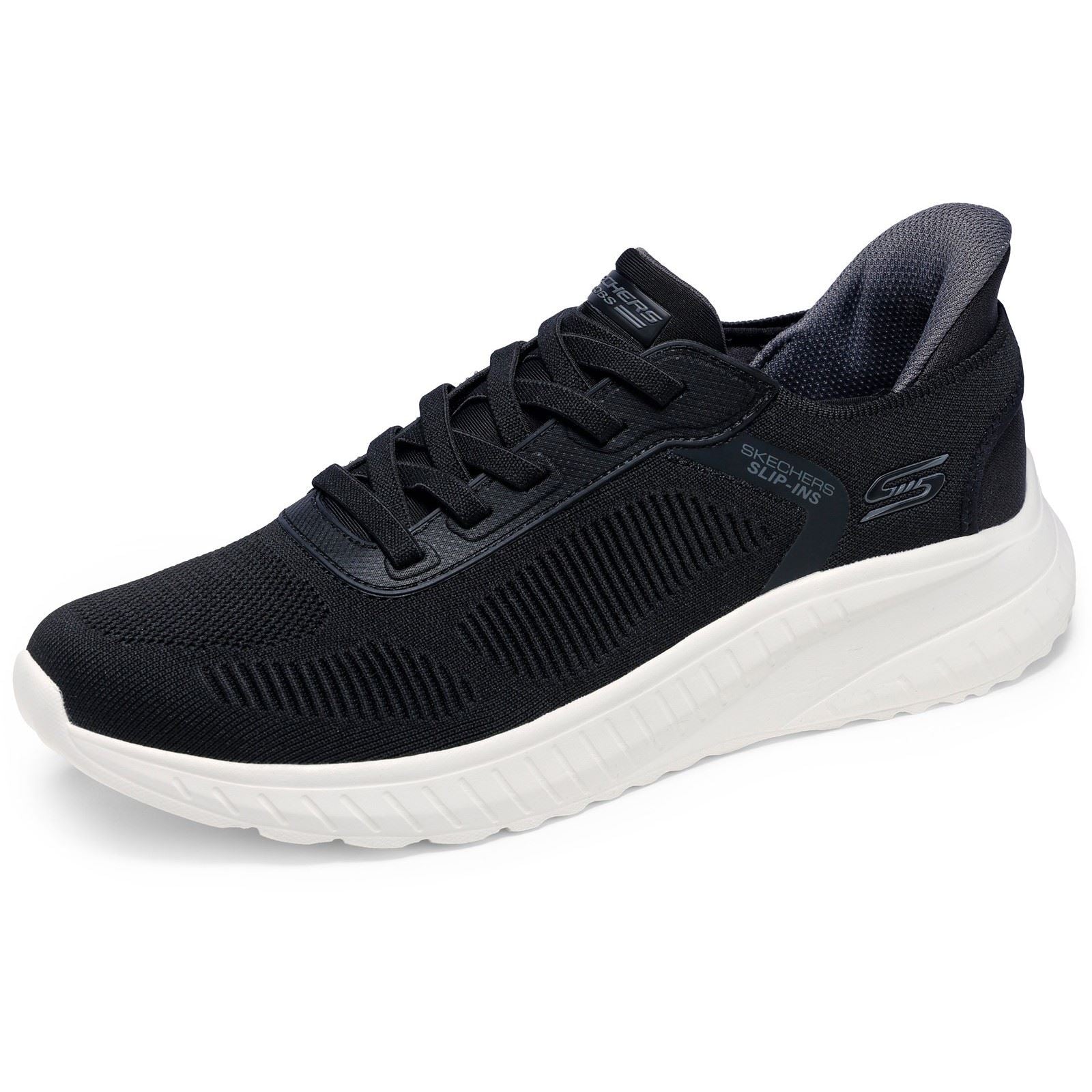 Skechers BOBS Sport Squad Chaos Solid Step Textile Men's BLACK Trainers