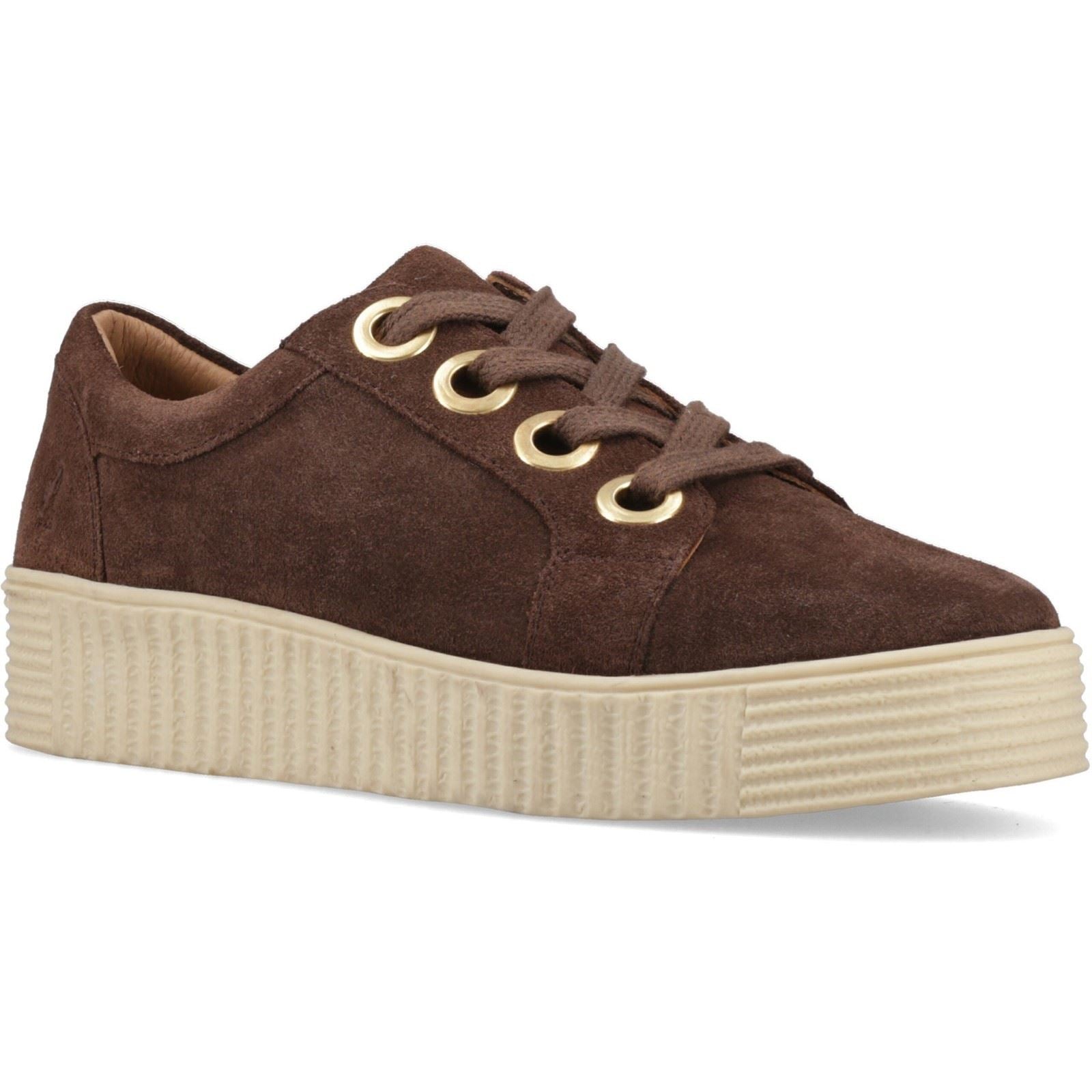 Hush Puppies Tamsin Suede Suede Women's Chocolate Slim Fit Trainers