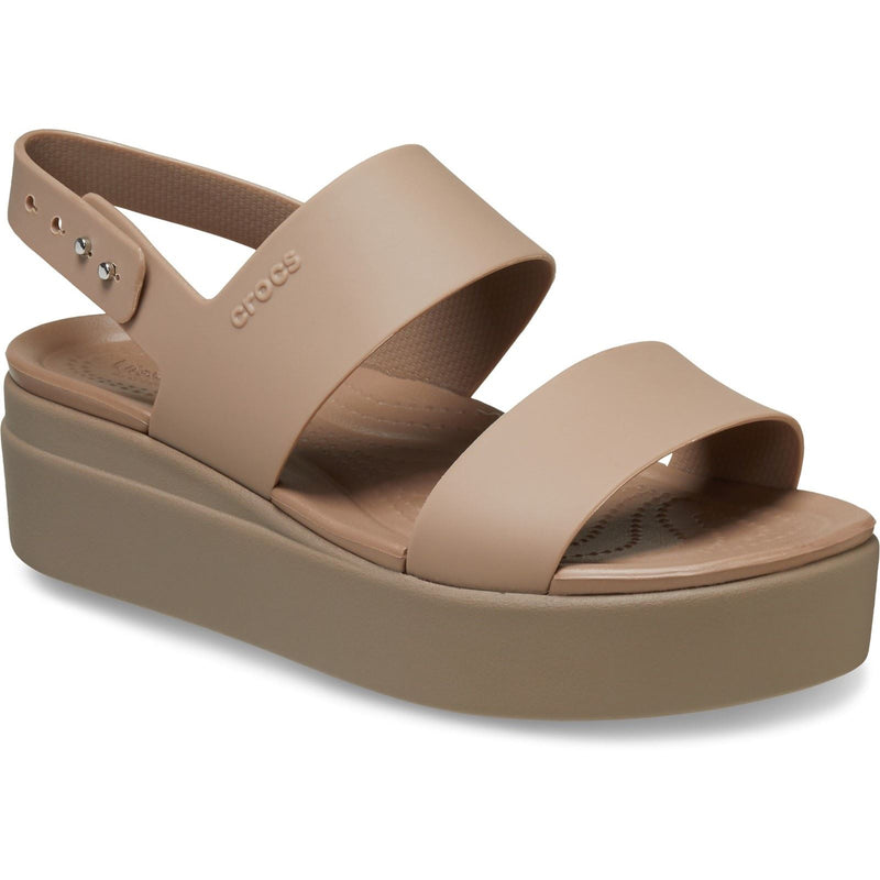 Crocs Brooklyn Low Wedge Synthetic Women's Latte/Mushroom Sandals