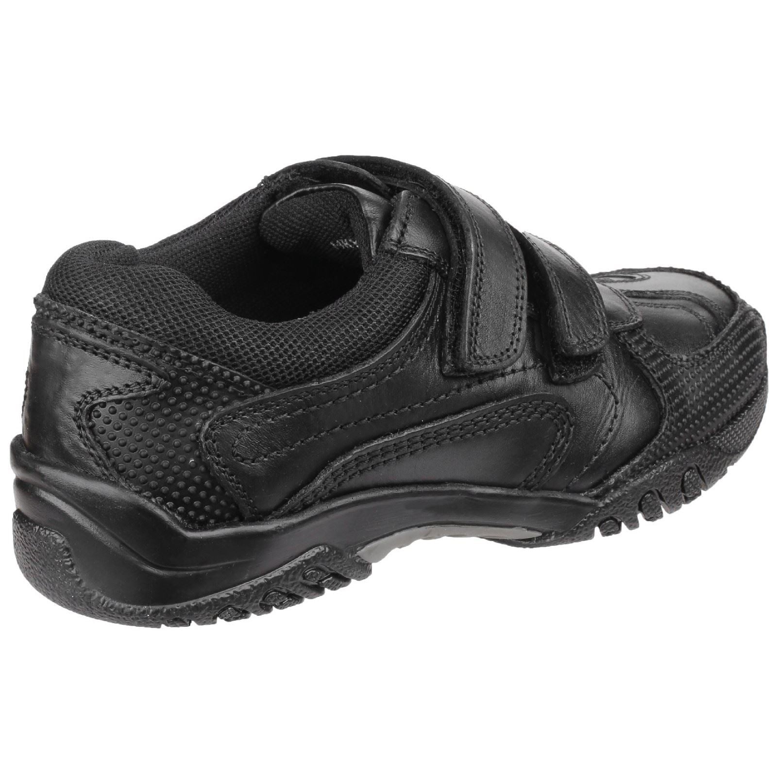 Hush Puppies Jezza Junior Boys Black Leather Loafers