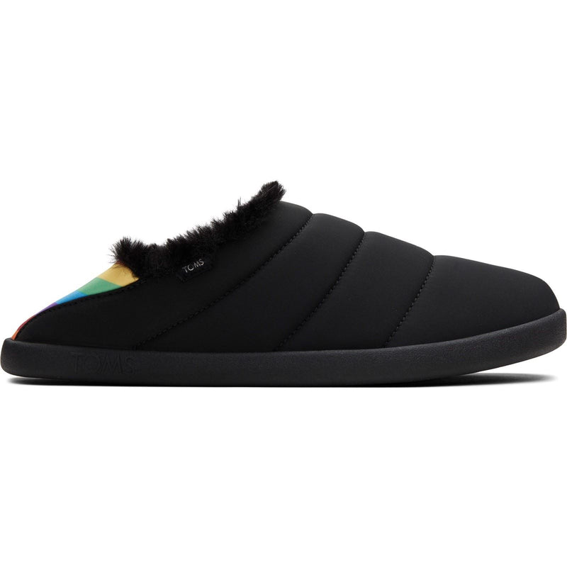 TOMS Ezra Nylon Women's Black Matte woven/Rainbow Slippers