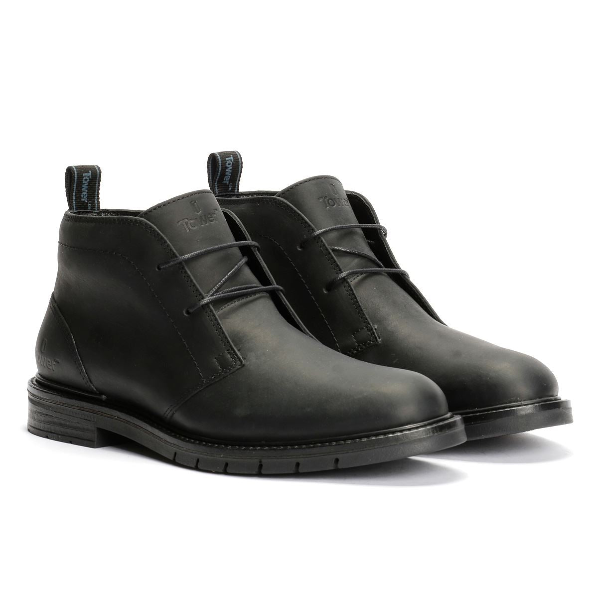 Tower London Armour Chukka Lace Up Leather Men's Black Boots