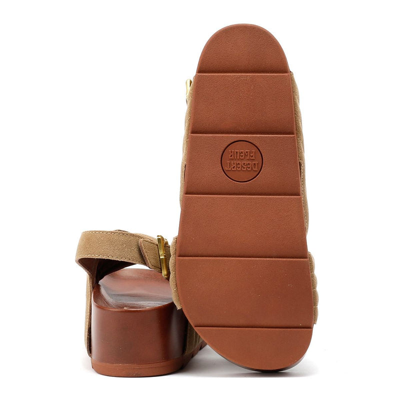 Desert Fleur Sparks Suede Women's Taupe Sandals