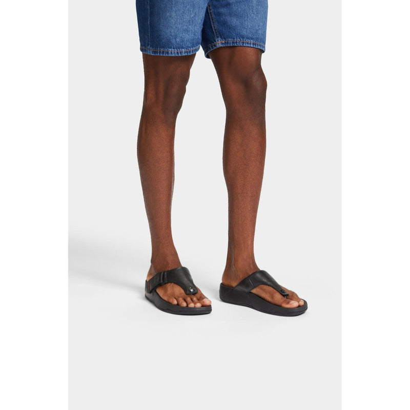 Fitflop Trakk II Leather Men's All Black Sandals