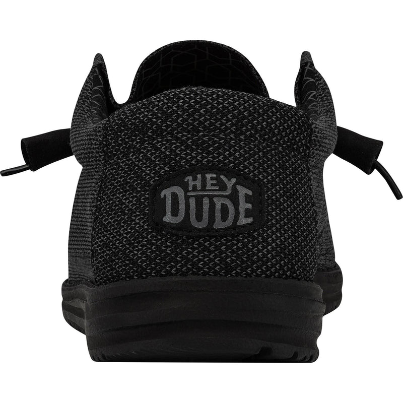 HEYDUDE Wally Sox Faux Suede Men's Micro Total Black Boat Shoes