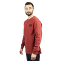 Caterpillar Trademark Banner Long Sleeve Cotton Men's Red T-Shirt