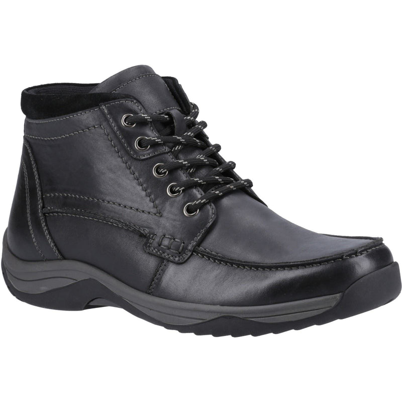 Hush Puppies Daryl Leather Men's Black Ankle Boots