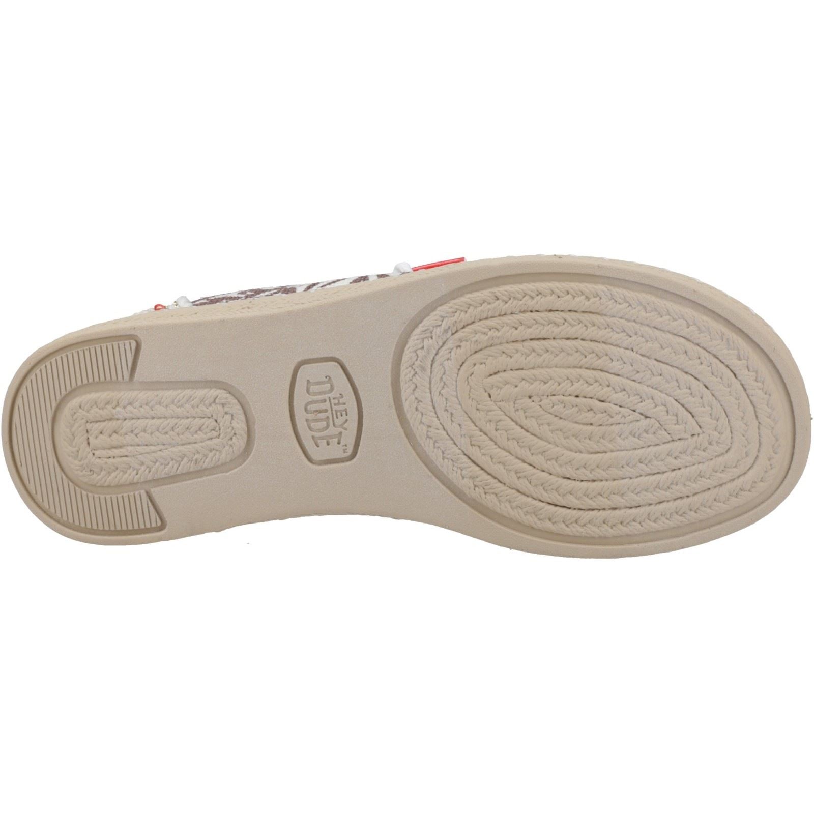 HEYDUDE Wendy Espadrille Retro Palm Cotton Blend Women's Downtown Brown/Egret Espadrilles