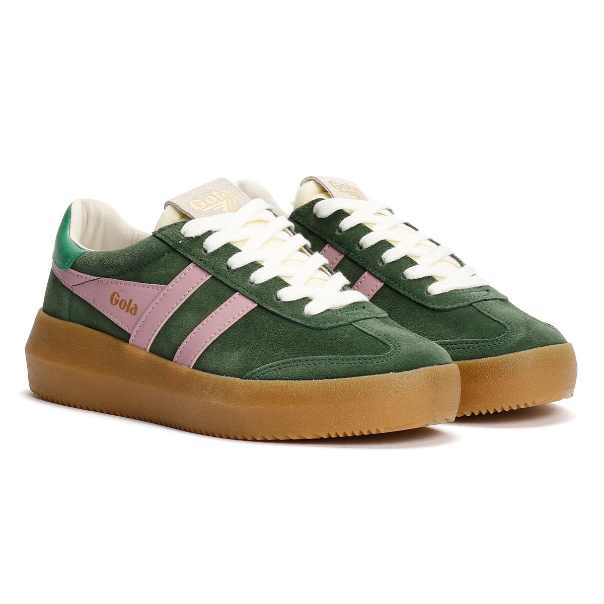 Gola Athena Suede Women's Evergreen/Candy/Jade Trainers
