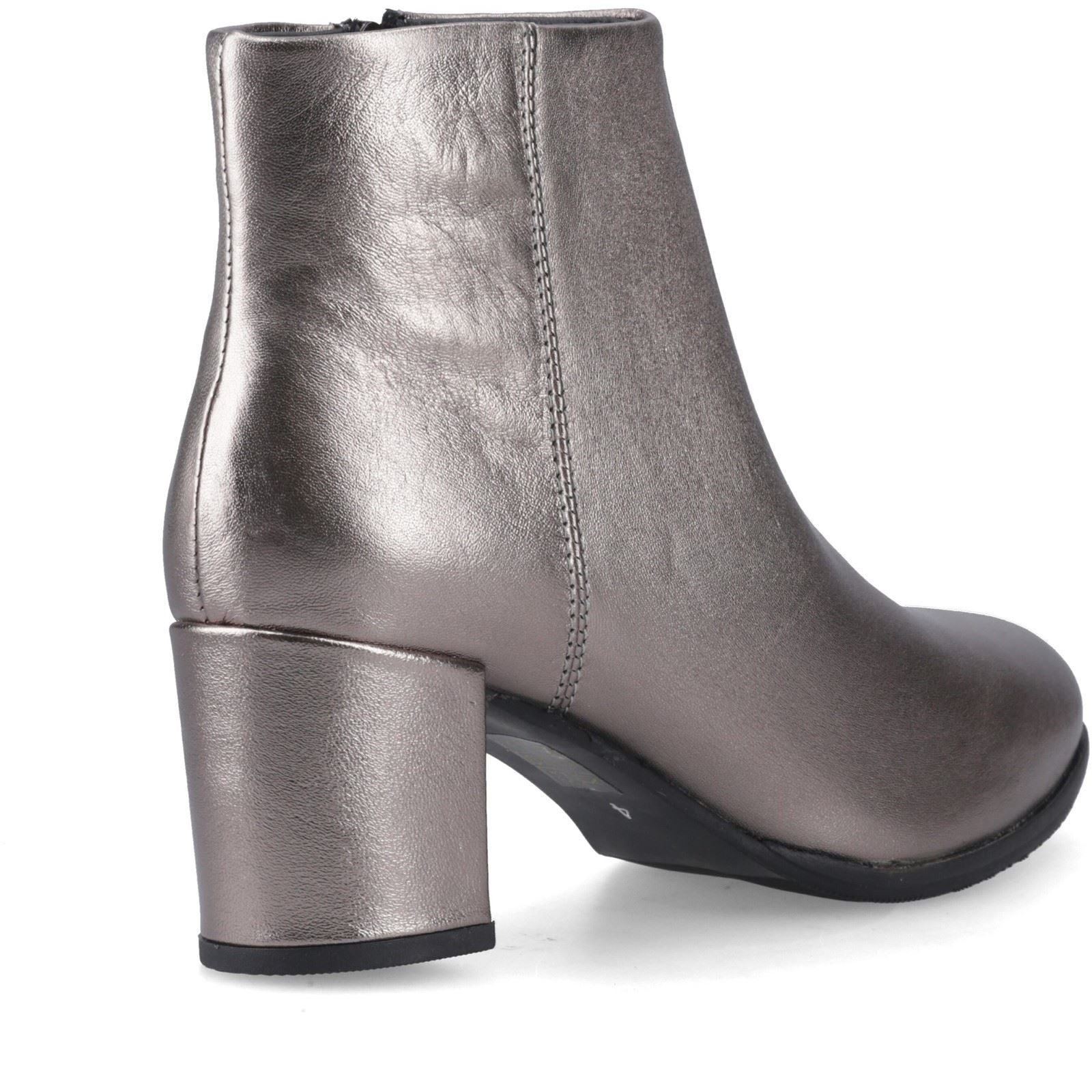 Hush Puppies Claridy Leather Women's Pewter Heeled Ankle Boots