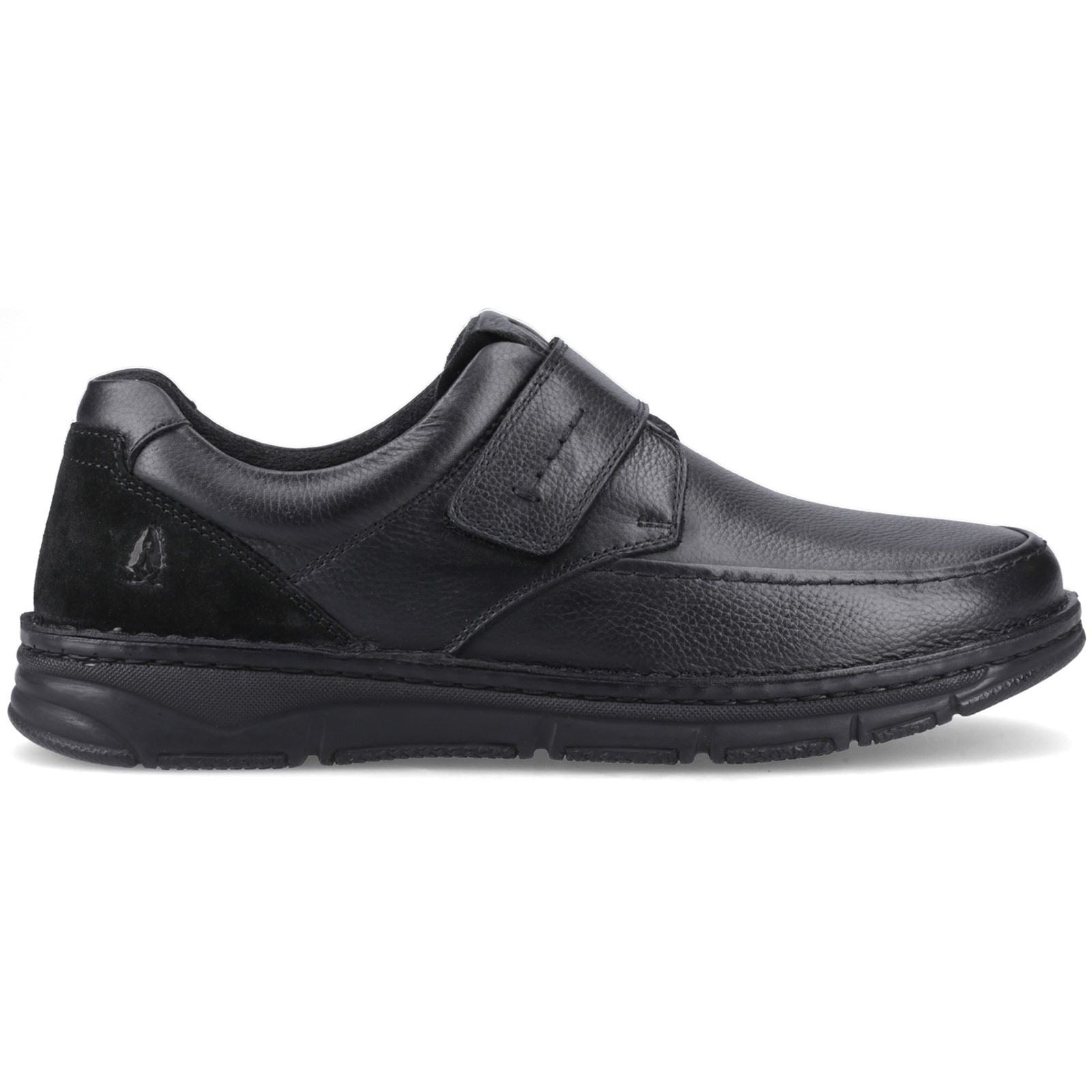 Hush Puppies Forde Touch Fastening Leather Men's Black Loafers